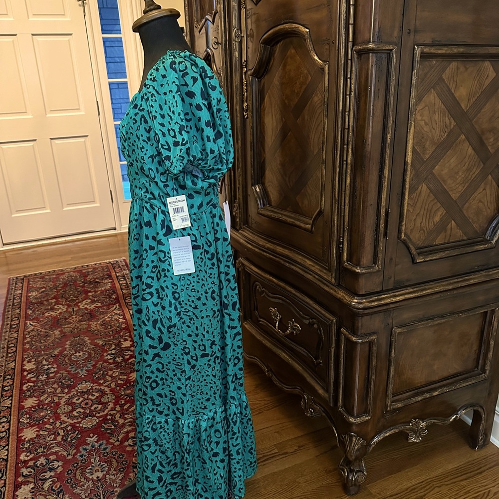 Nordstrom Teal Animal Print Dress